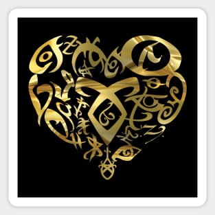 Shadowhunters rune / The mortal instruments - heart rune (liquid gold) - Parabatai - Mundane gift idea Sticker